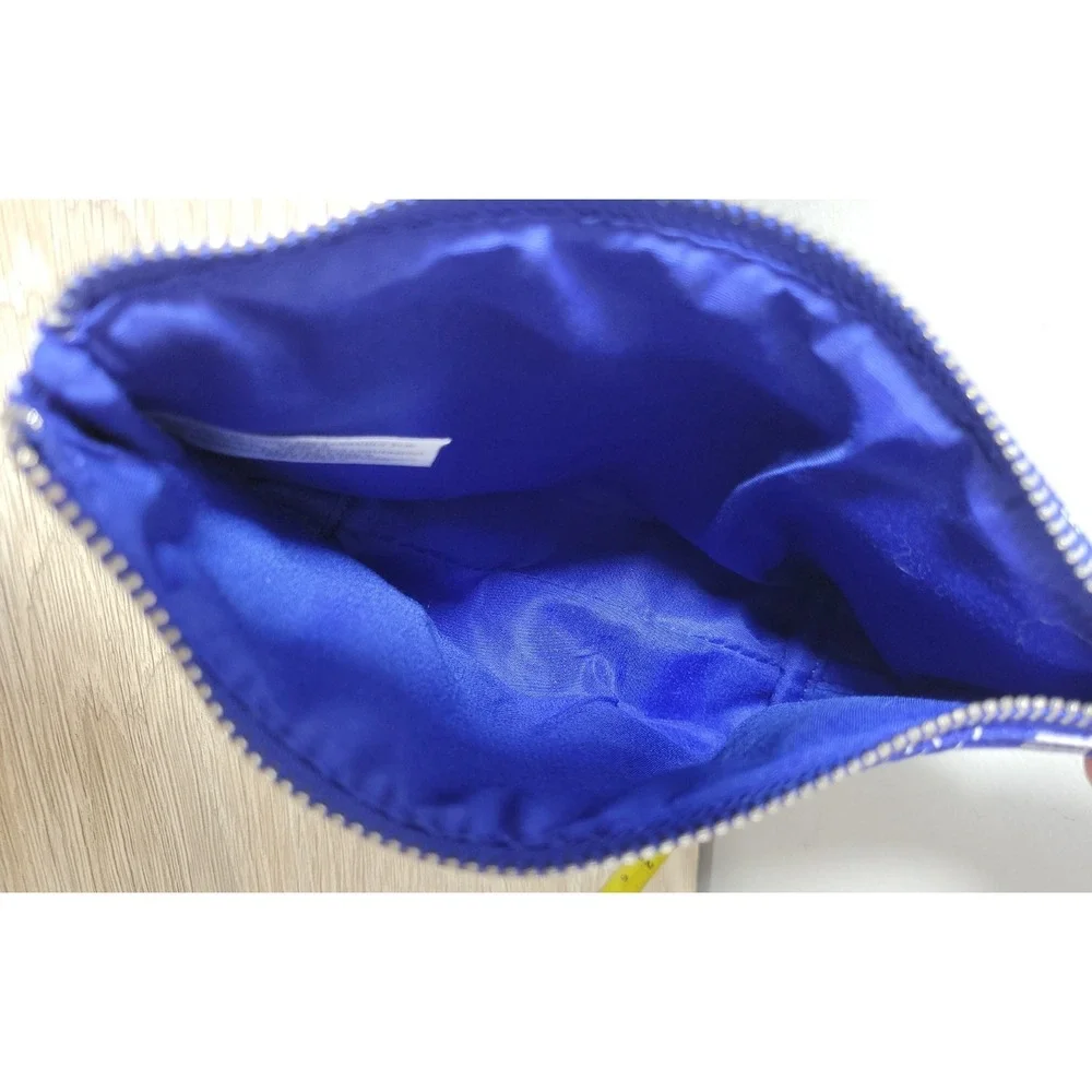 Kiehl's Makeup Cosmetic Travel Bag‎ Blue & White Graphics Canvas